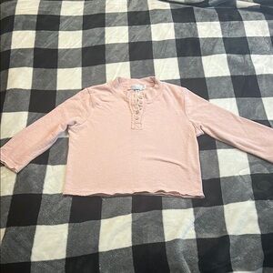 Free People FP Beach Pink Quarter Sleeve Top size Small